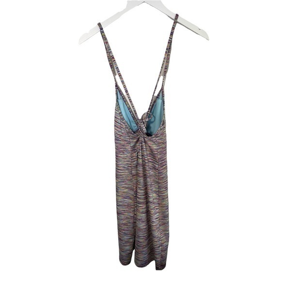 Athleta Women's Rainbow Space Dye Multi Marled Lace Up Mini Dress Size S - Picture 4 of 7